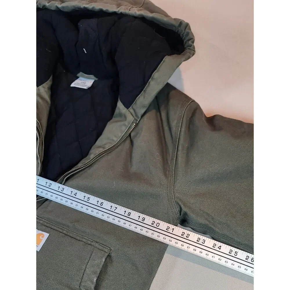 Carhartt Youth L 14-16 Olive Green Hooded Active Jacket Quilted Lined NWOT
